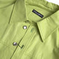 Green Cotton Collared Casual Button Down Shirt