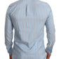 Blue Striped Silk Formal Dress MARTINI Shirt