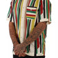 Multicolor Striped Short Sleeve Cotton Shirt