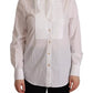 White Cotton Collared Long Sleeves Formal Shirt Top