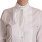 White Cotton Collared Long Sleeves Formal Shirt Top