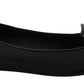 Black Devotion Leather Pointy Flats Shoes