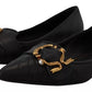 Black Devotion Leather Pointy Flats Shoes