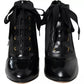 Black Jersey Stretch Ankle Boots Shoes