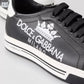 Black Leather Crown Milano Sneakers Casual Shoes