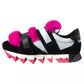 Black Pink Neoprene Stretch Shark Sneakers Shoes