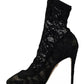 Black Stretch Socks Taormina Lace Boots Shoes