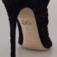 Black Stretch Socks Taormina Lace Boots Shoes