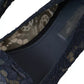 Dark Blue Taormina Lace Slip On Flats Shoes