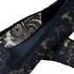 Dark Blue Taormina Lace Slip On Flats Shoes