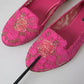 Pink Taormina Lace Slip On Flats Shoes