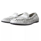 White Woven Leather Men Slip On Loafers Shoes