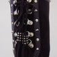 Purple Suede Leather Studded High Boots Shoes