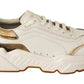 White Gold Leather Sport DAYMASTER Sneakers Shoes