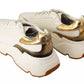 White Gold Leather Sport DAYMASTER Sneakers Shoes