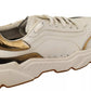 White Gold Leather Sport DAYMASTER Sneakers Shoes