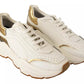 White Gold Leather Sport DAYMASTER Sneakers Shoes