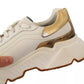 White Gold Leather Sport DAYMASTER Sneakers Shoes