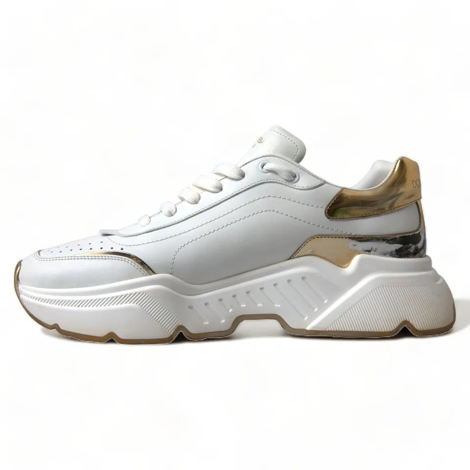 White Gold Leather Sport DAYMASTER Sneakers Shoes