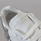 White Silver Leather Daymaster Sneakers Shoes