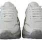 White Silver Leather Daymaster Sneakers Shoes