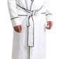 White Linen Belted Robe DG Logo Sleepwear