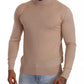 Beige Cashmere Turtleneck Pullover Sweater