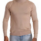 Beige Cashmere Turtleneck Pullover Sweater