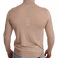 Beige Cashmere Turtleneck Pullover Sweater