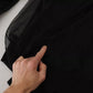 Black Polyester Crewneck Men Pullover Sweater