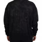 Black Polyester Crewneck Pullover Sweater