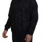 Black Polyester Crewneck Pullover Sweater