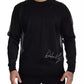 Black Polyester Logo Men Pullover Sweater