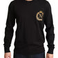 Black Wool Silk Napoleon Gold Sweater