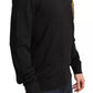 Black Wool Silk Napoleon Gold Sweater