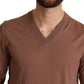 Brown Silk Cashmere Pullover Sweater