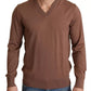 Brown Silk Cashmere Pullover Sweater