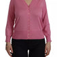 Pink 100% Silk Button Down Cardigan Sweater