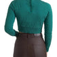 Dark Green Turtleneck Cropped Pullover Sweater