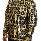 Gold Logo Print Turtleneck Pullover Sweater