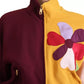 Multicolor Floral Viscose Full Zip Sweater