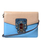 Blue Beige Exotic Leather LUCIA Crossbody Purse Bag