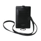 Black Calf Leather Lanyard Logo Card Holder Men Wallet