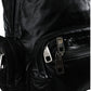 Black Patent Leather Logo Plaque Backpack Bag