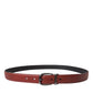 Brown Leather Silver Metal Buckle Belt Men