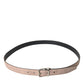 Beige Suede Leather Silver Buckle Belt Men