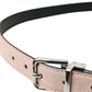 Beige Suede Leather Silver Buckle Belt Men