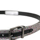 Multicolor Embellished Silver Metal Buckle Belt