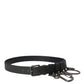 Black Calf Leather Silver Metal Buckle Belt