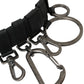 Black Calf Leather Silver Metal Buckle Belt